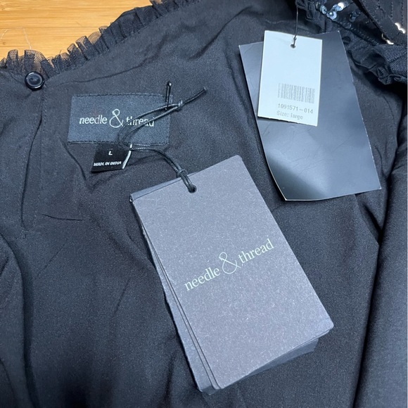 NWT Needle & Thread- Sequin Peplum Top. Size L - Picture 4 of 8